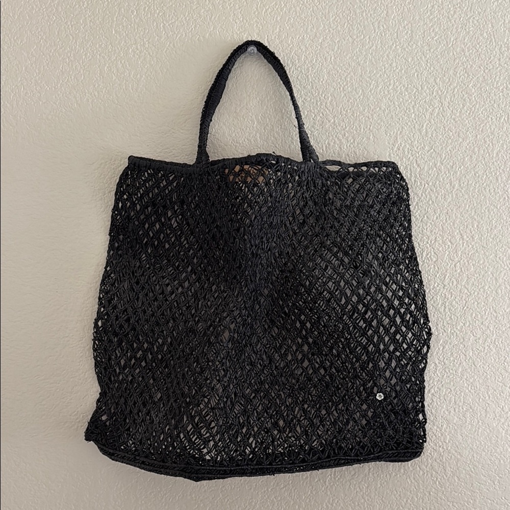 Florabella Baie Raffia Tote Bag - Black